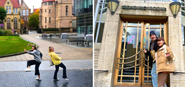 students at the university of manchester and students at the university of glasgow not looking massively academic but they are in the uk