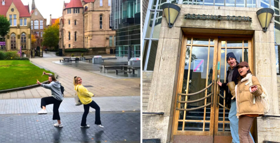 students at the university of manchester and students at the university of glasgow not looking massively academic but they are in the uk