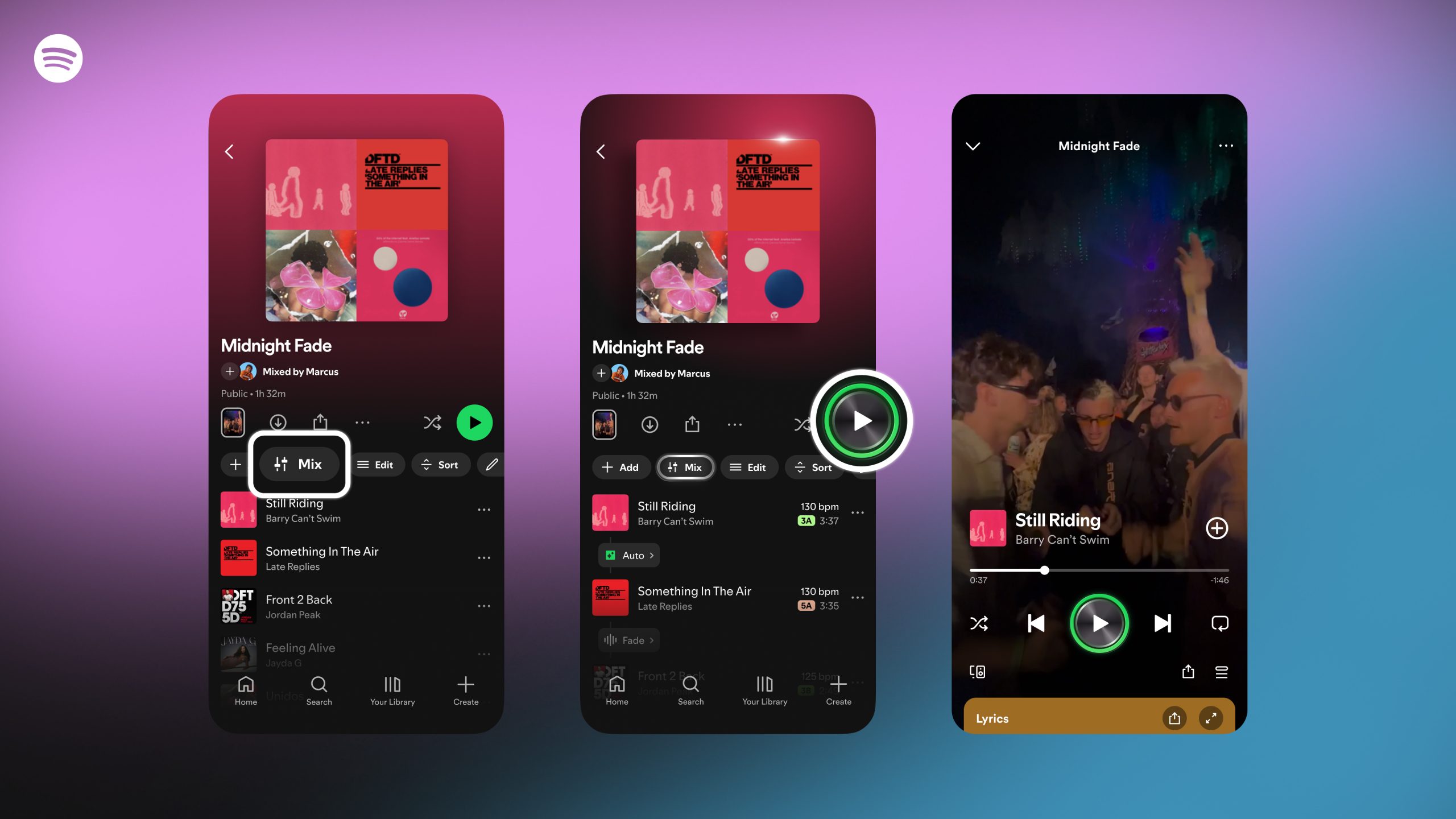 Spotify new playlist mix feature