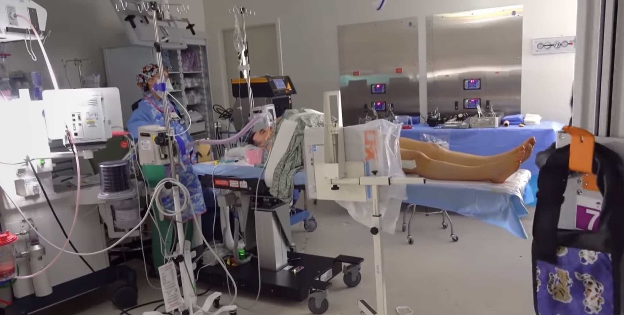 A man undergoing cosmetic leg lengthening surgery
