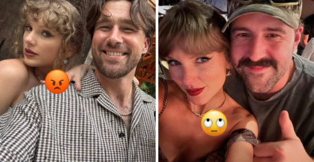 Taylor Swift and Travis Kelce in selfies together