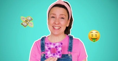 ms rachel surrounded by money emojis
