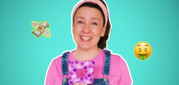 ms rachel surrounded by money emojis
