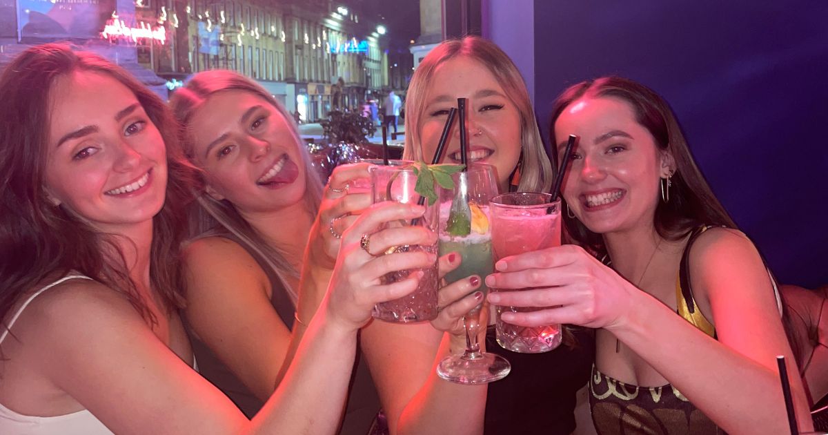 uk uni students and pretty cocktails