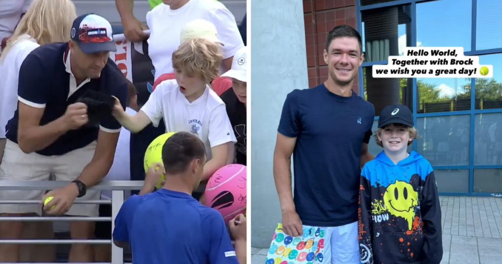 US Open Tennis player speaks out young boy cap