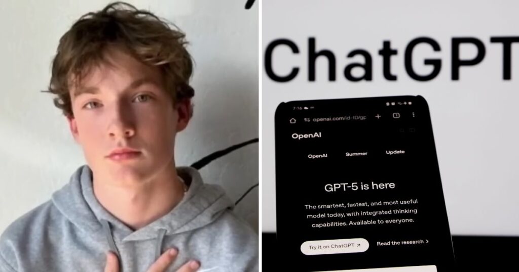 adam raine and an image of chatgpt an ai chatbot