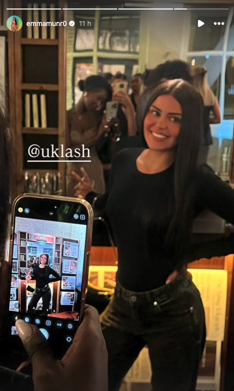 emma from love island at an eyelash event