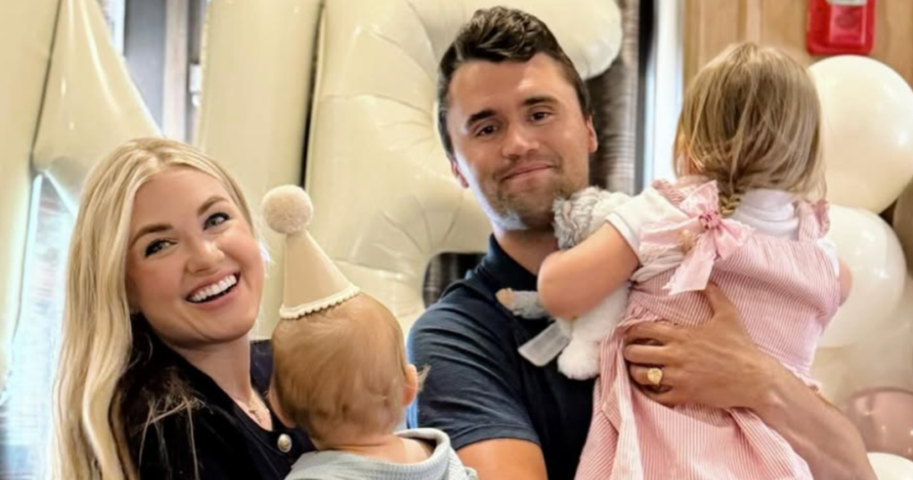 Charlie Kirk with his wife and children