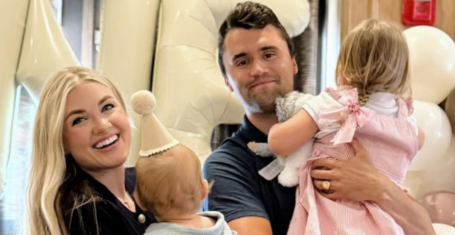 Charlie Kirk with his wife and children