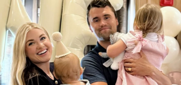 Charlie Kirk with his wife and children