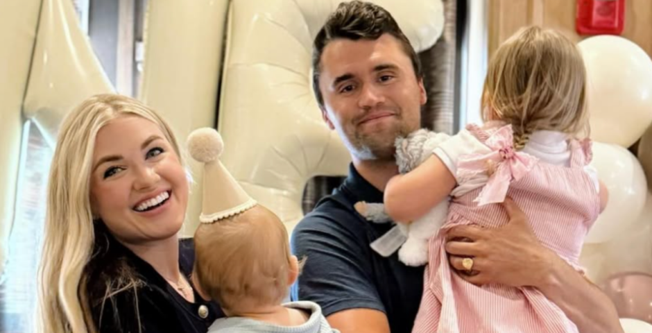 Charlie Kirk with his wife and children