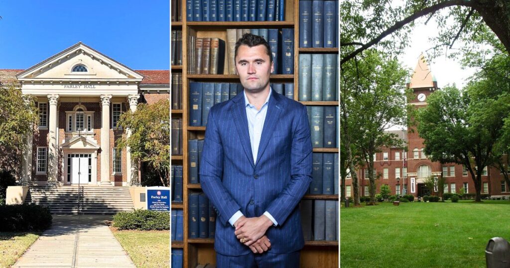 charlie kirk at the uniersity of oxford us unis staff fired professors university of mississippi and cumberland university