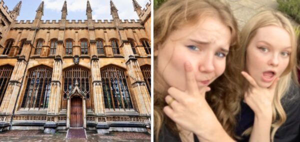 the university of oxford and some uk uni students looking shocked