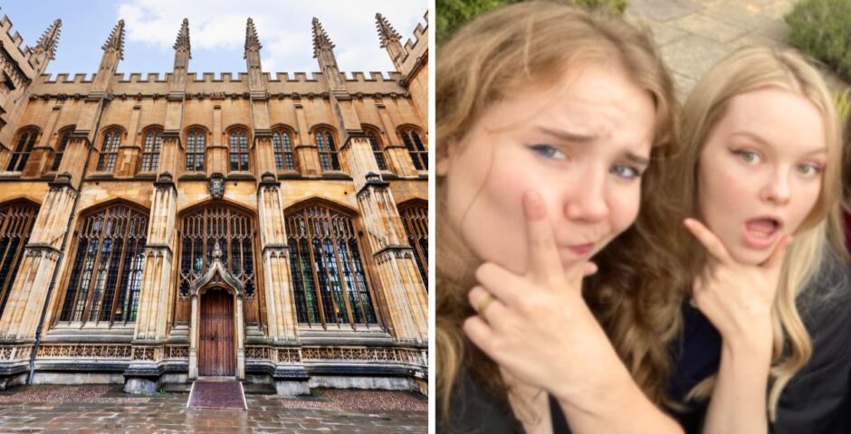 the university of oxford and some uk uni students looking shocked