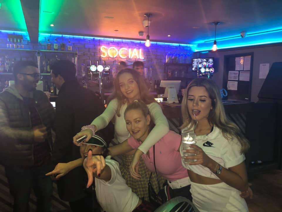 uni students in a bar in birmingham