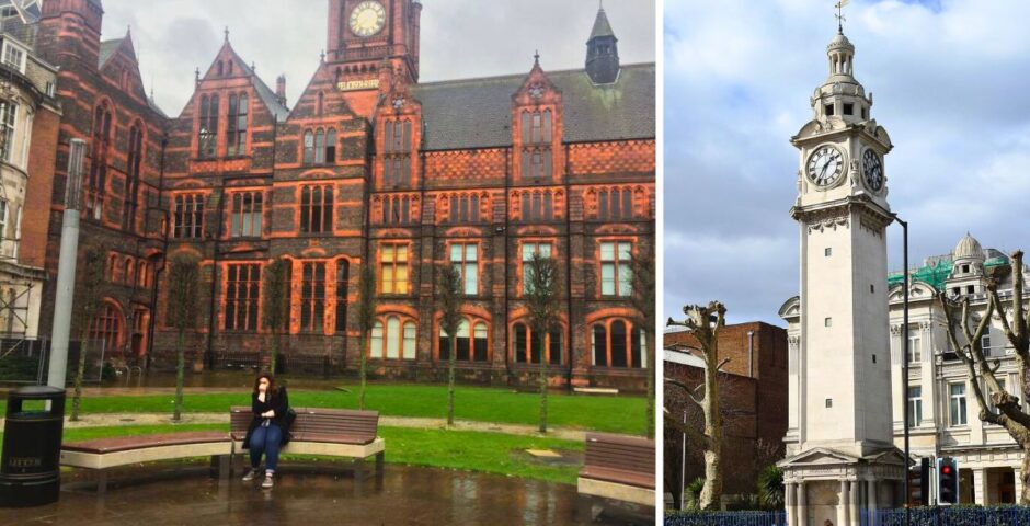 university of liverpool looking bleak and then a clock tower at queen mary university of london both of which are among the uk unis cutting science subjects