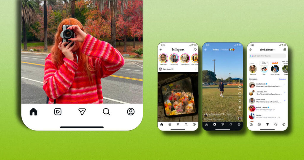 Instagram layout update DMS
