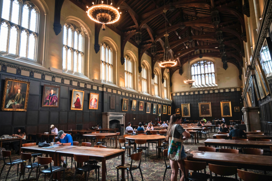 a hall at a university of oxford college