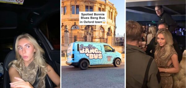 bonnie blue and the bus in oxford and cambridge footage