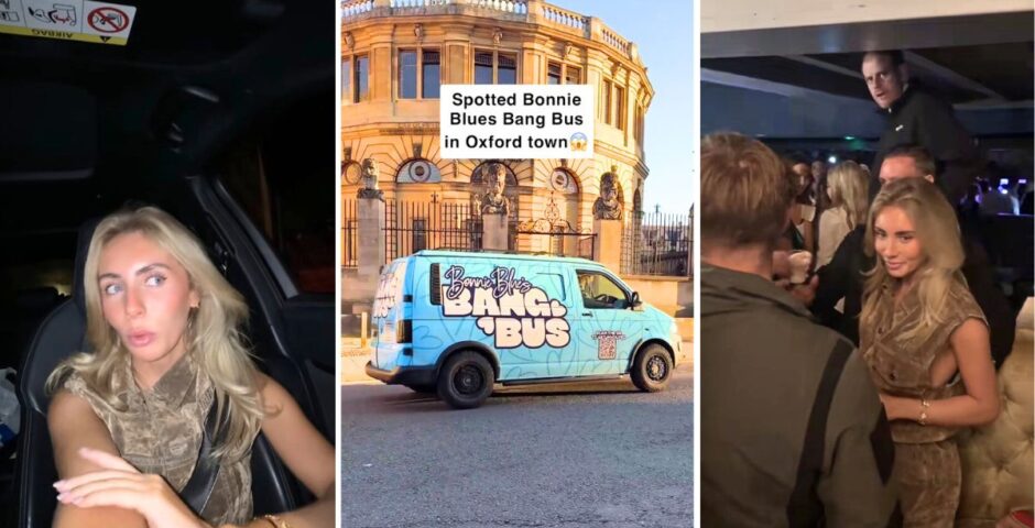 bonnie blue and the bus in oxford and cambridge footage