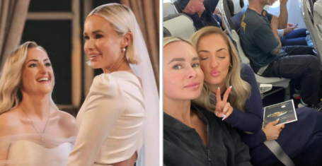 leah and leigh mafs uk on wedding day and honeymoon