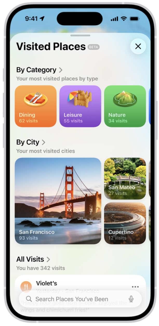 ios 26 iphone visited places