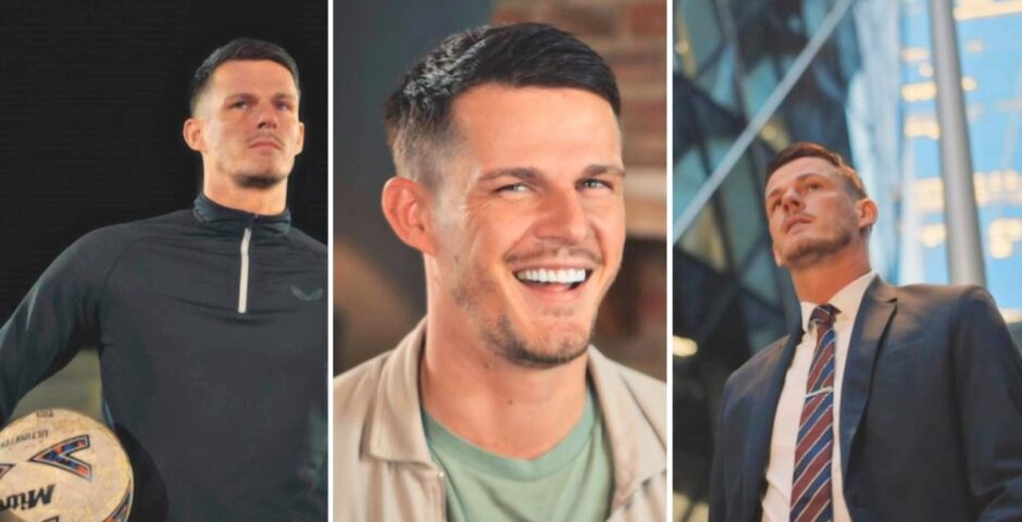 mafs uk groom steven playing football and walking around the city of london in a suit in order to give finance bro vibes