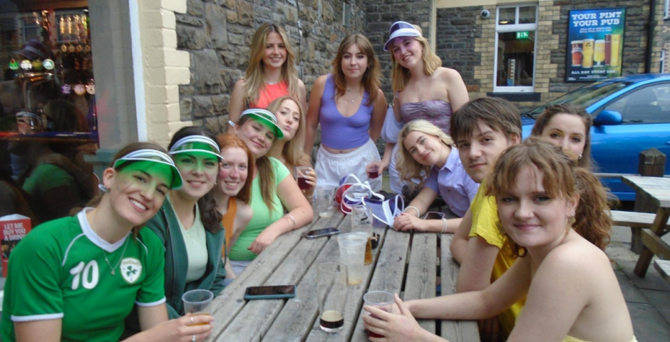 cardiff university students at a pub