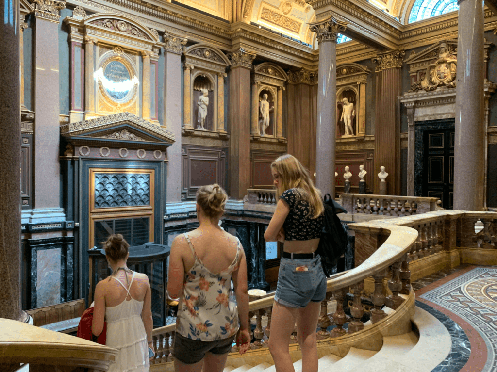 one university of cambridge student then some other uk uni students at the university of cambridge's fitzwilliam museum