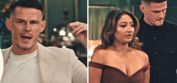 mafs uk 2025 steven and nelly at the dinner party and then commitment ceremony