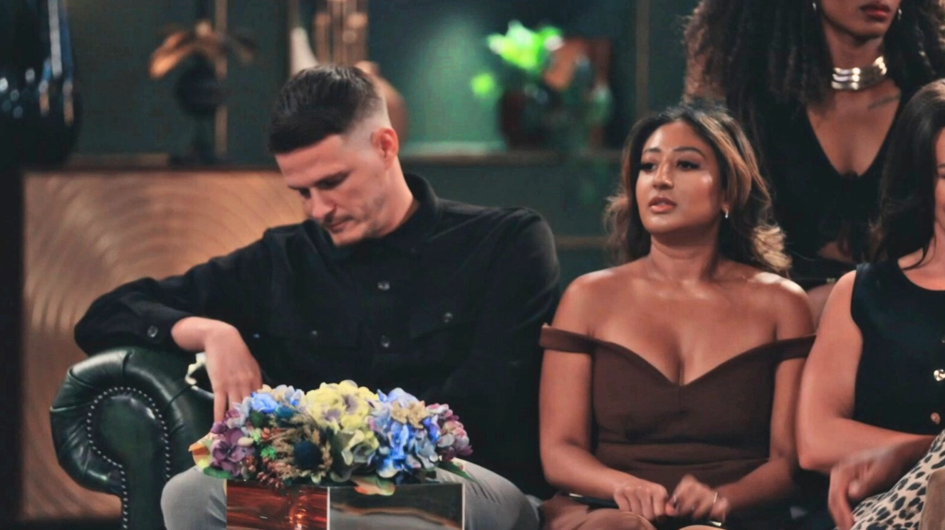 Nelly and Steven looking fairly miserable at the commitment ceremony on mafs uk