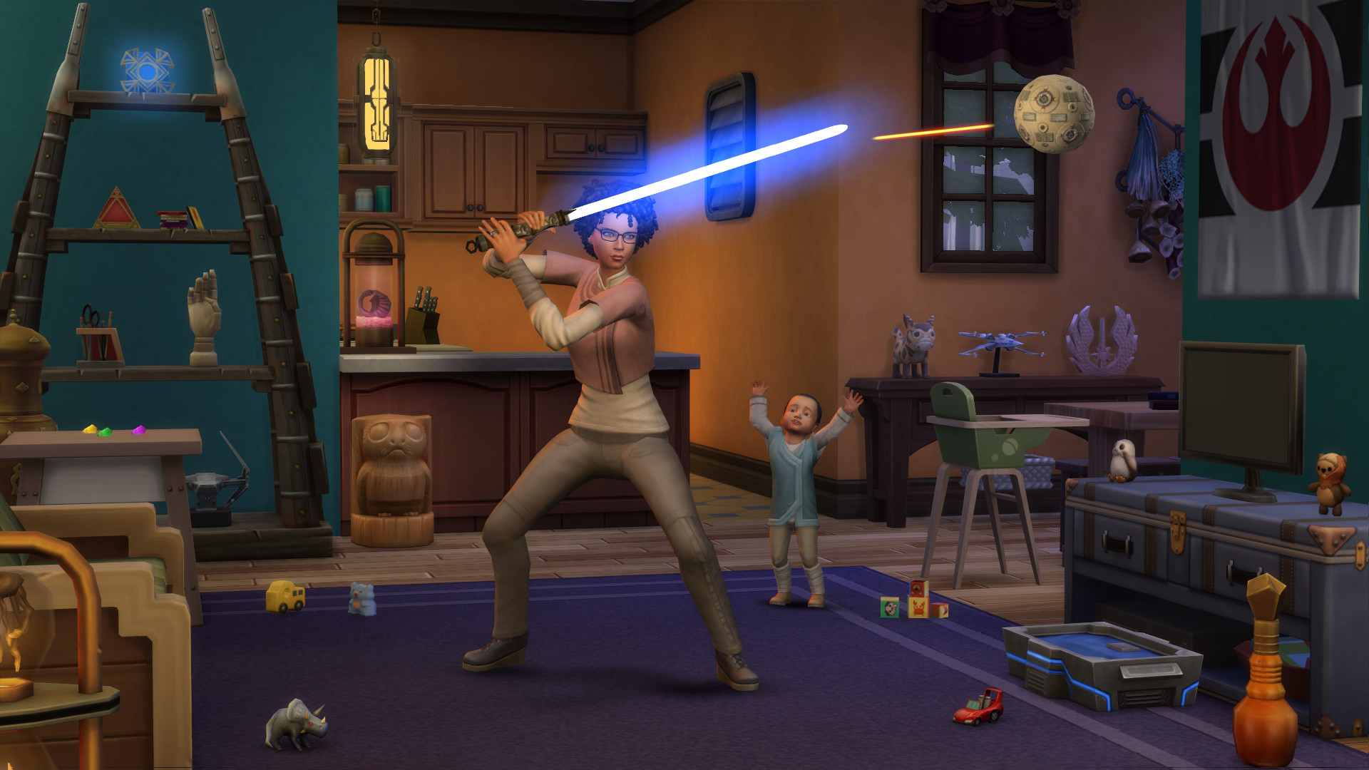 Sim playing with lightsaber - worst things EA has ever done to The Sims