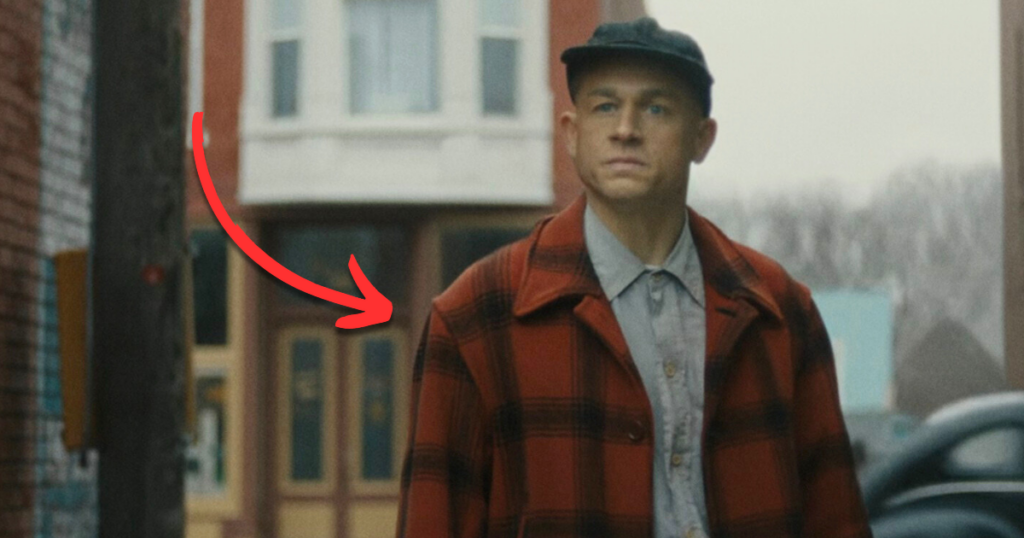 Ed Gein in a red jacket