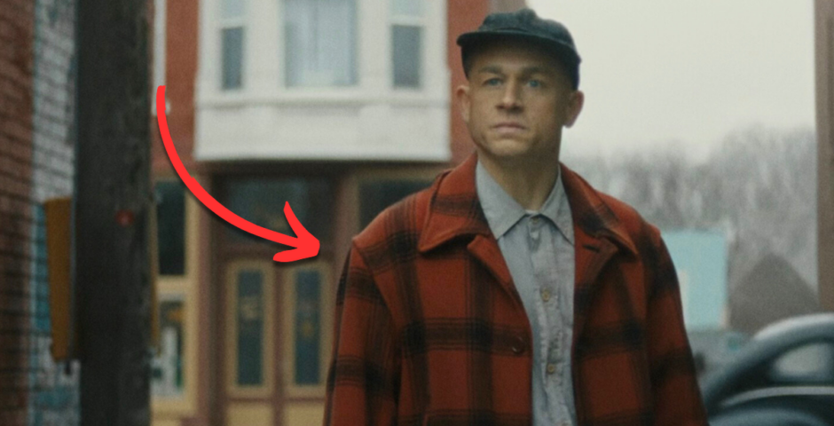 Ed Gein in a red jacket