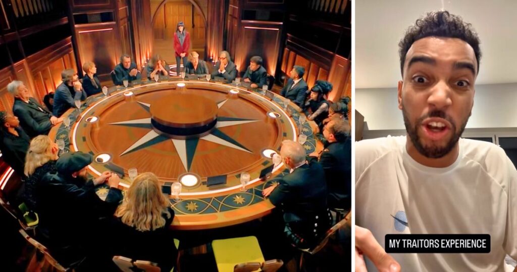 the celebrity traitors cast at a round table then niko complaining about them on his instagram