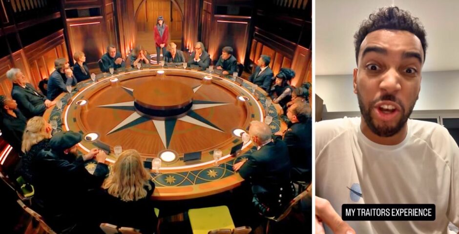 the celebrity traitors cast at a round table then niko complaining about them on his instagram
