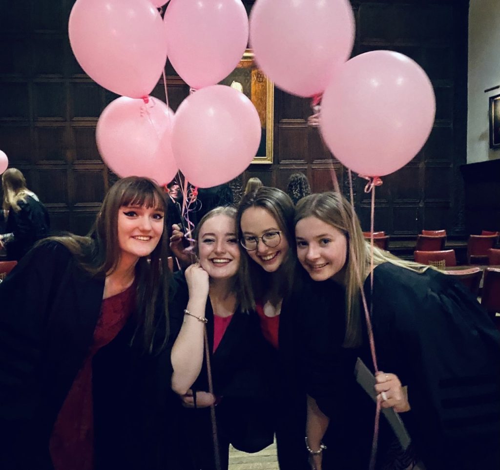 university of cambridge girls students at a formal hall