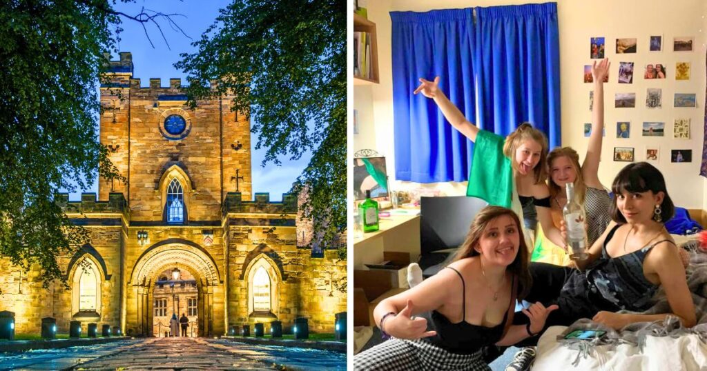 uk unis where rent rising the most for students durham university and some students in a room
