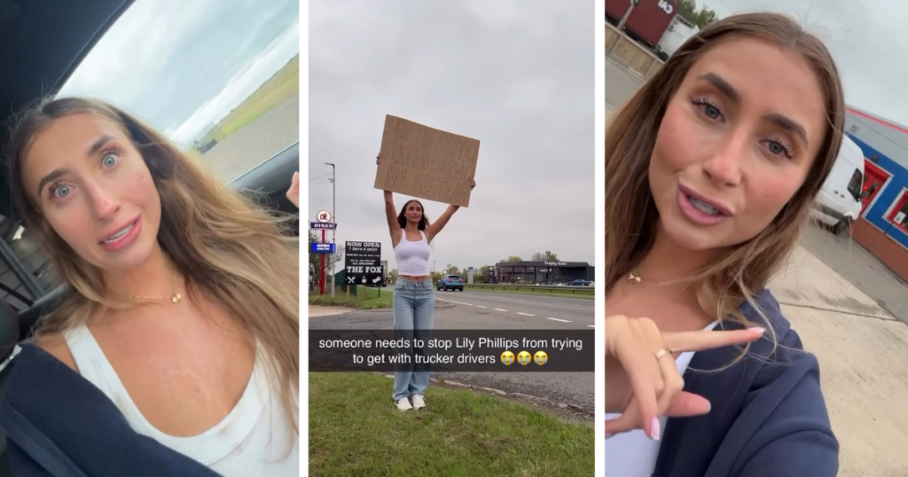 Lily Phillips videos from latest viral stunt