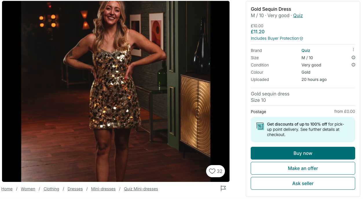 mafs sarah vinted dinner party dress