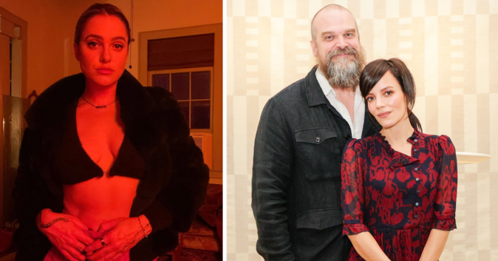 Natalie Tippett, David Harbour and Lily Allen