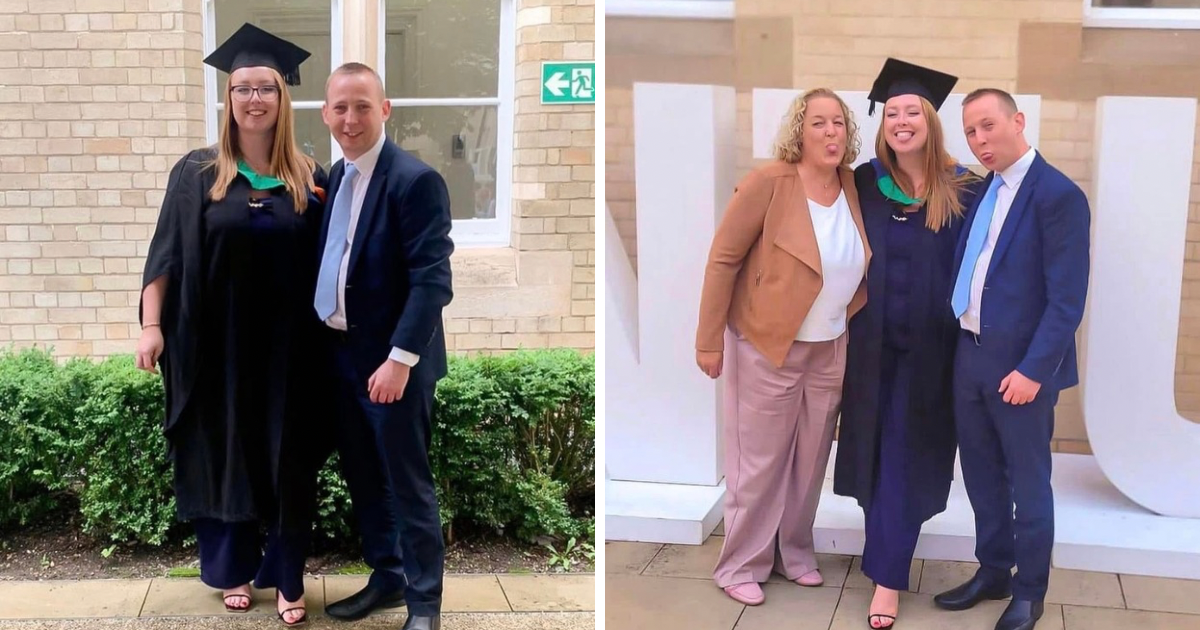 Stephanie Irons, the student who was murdered, celebrating her graduation at Nottingham Trent University with family