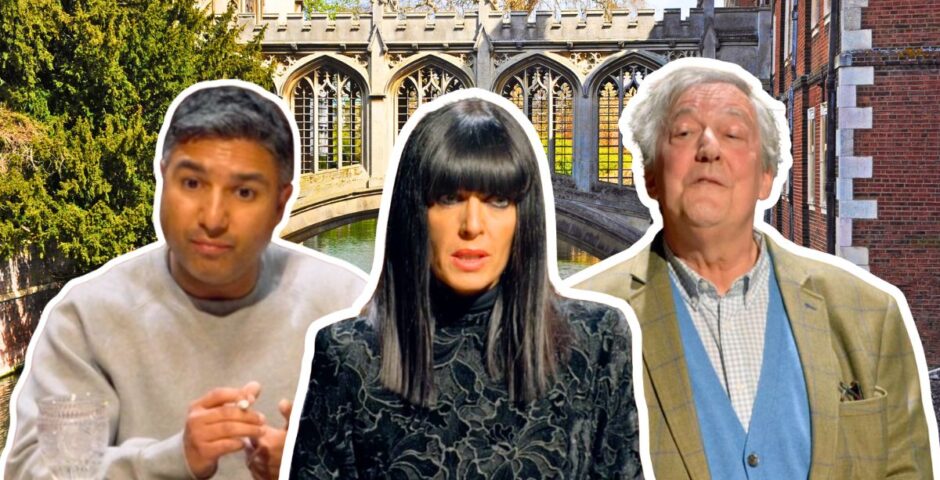 celebrity traitors cast who went to oxbridge nick mohammed claudia winkleman and stephen fry and then the bridge of sighs from st john's college cambridge
