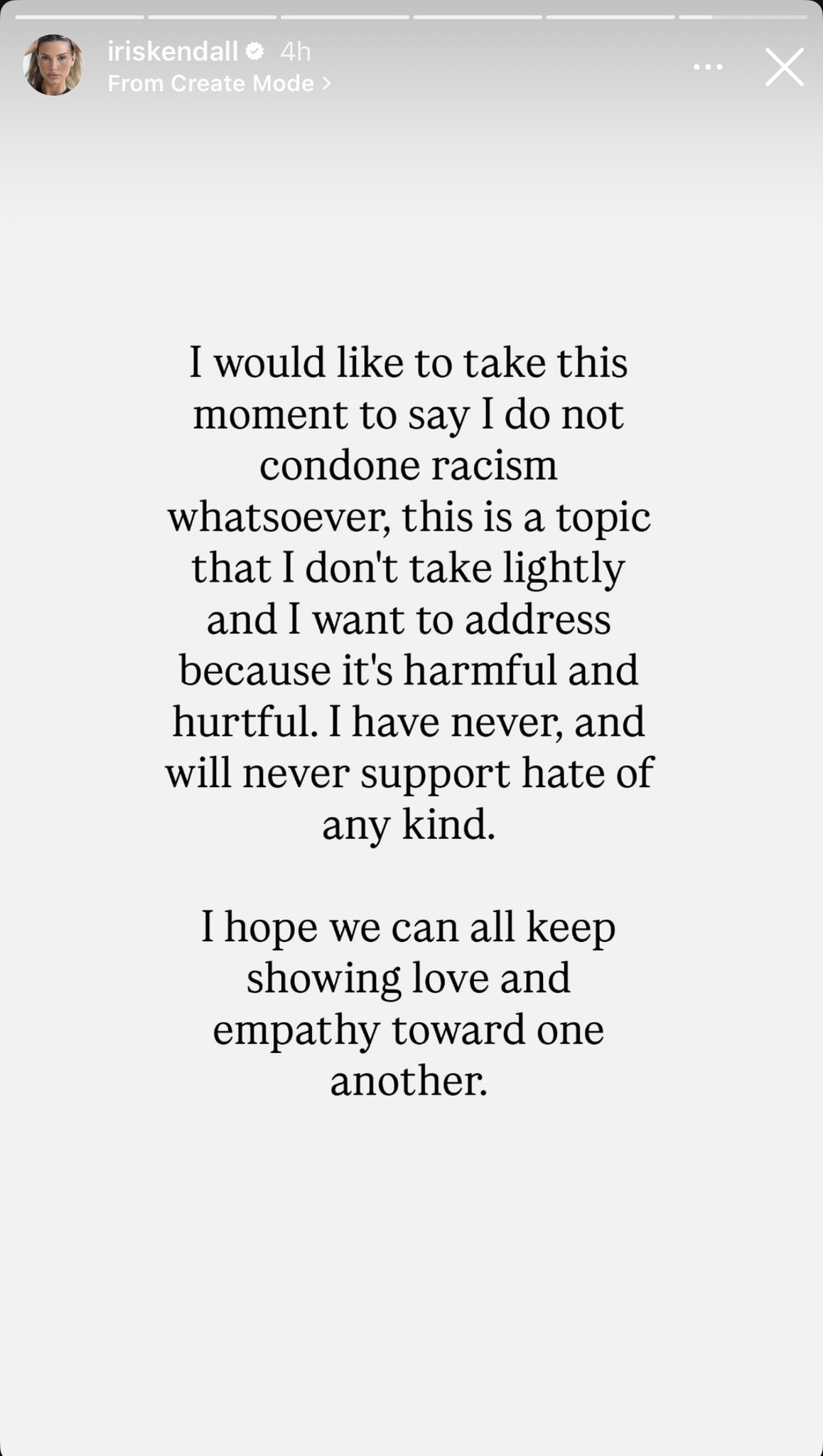 Iris' statement to Huda Mustafa's stream