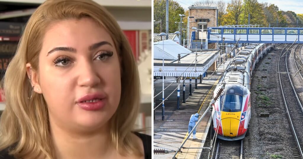 university student amira and the train on which the stabbings took place on saturday