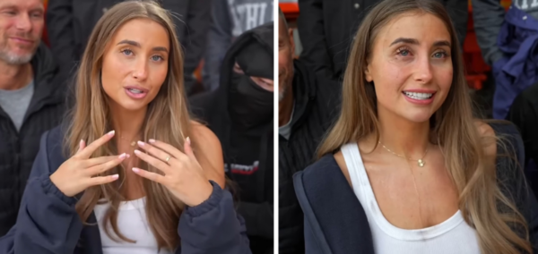 Lily Phillips shares a before and after video from stunt