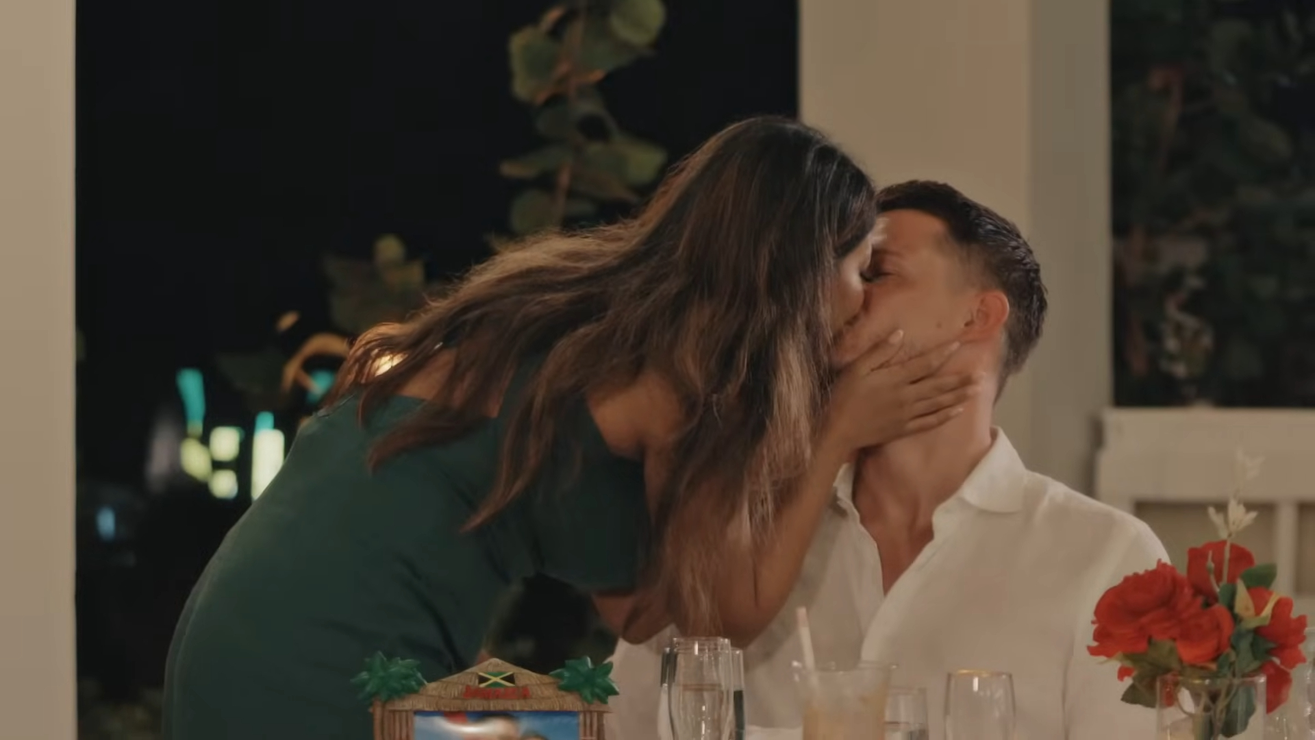 Nelly and Steven looking happy together, on mafs uk 2025 honeymoon