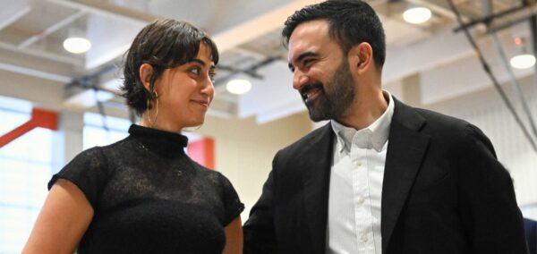 Zohran Mamdani and his wife Rama Duwaji cast their vote in the election