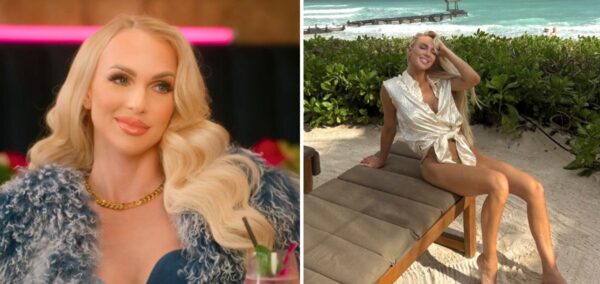 christine quinn the selling sunset agent on selling sunset and then now, on a beach