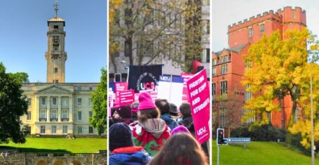 uk unis on strike right now university of nottingham and then university of sheffield